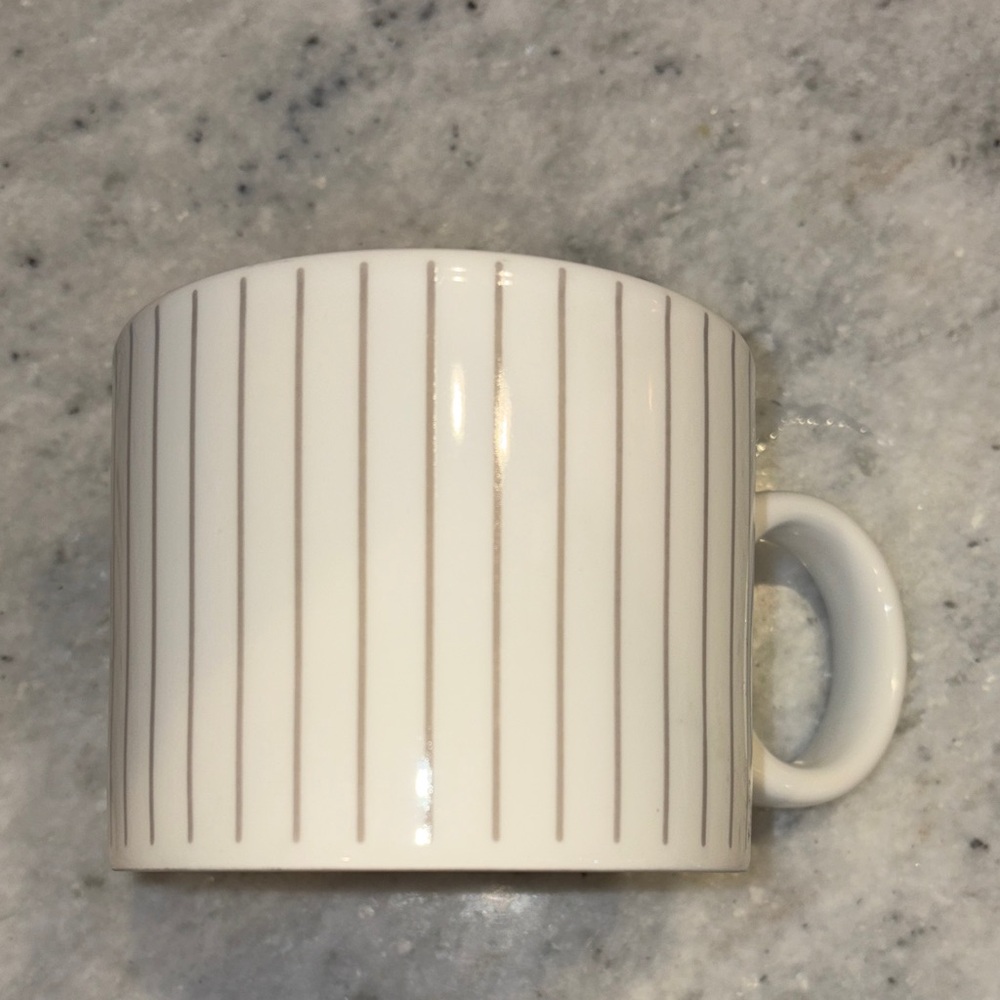 Elegant White and Gray Striped Mug